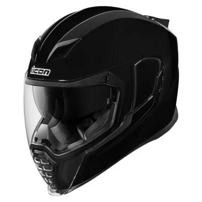 Icon Airflite Full Face Helmet Gloss Black Size Medium - Image 1 of 3