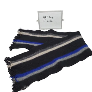 FRAAS Multicolor Striped 100% Wool Fringe Detail 9" X 42" Scarf - Picture 1 of 8