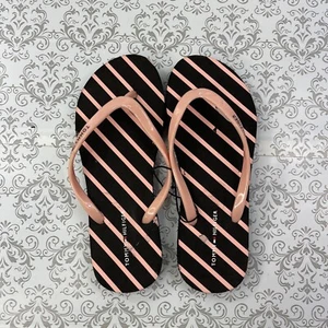 Tommy Hilfiger Striped Flip Flops Sandals twarista-r Women's Size 6M Black - Picture 1 of 12