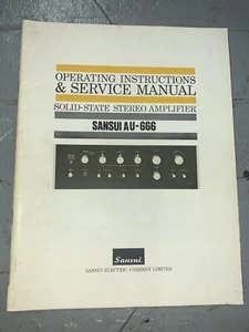 Sansui AU-666 Amplificador Manual de Servicio del Propietario Liquidación Original - Imagen 1 de 3