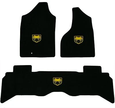 Lloyd Mats LUXE 3 件套地板垫套装道奇 SRT-10 Viper 卡车 * 黄色毒蛇头 * — 第 1/4 张图片
