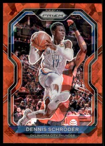 2020-21 Panini Prizm Prizms Red Ice #128 Dennis Schroder