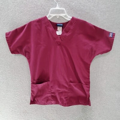 Blusa Médica Cherokee para Mujer 2XS Granate Logo Bolsillos Parcheados Manga Corta Cuello en V Foto 1 de 4