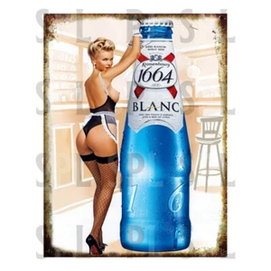 Kronenbourg Bottle Pin Up Metal SIGN RETRO Kitchen GARAGE BAR PUB MAN CAVE - Picture 1 of 4
