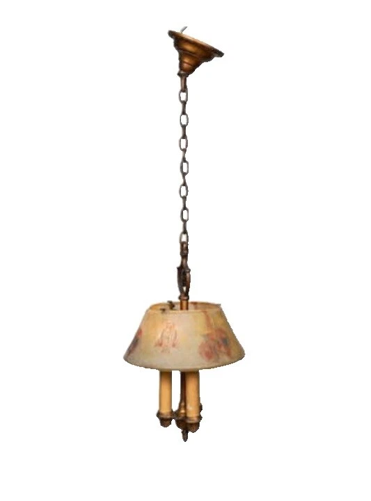 Оригинальная люстра в стиле ар-деко из расписного стекла и железа для подвесного зала - Изображение 1 из 4