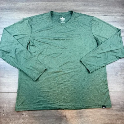 REI Co-op Sahara Long-Sleeve T-Shirt Hiking Men's Large Green Heather Outdoors - Image 1 of 4