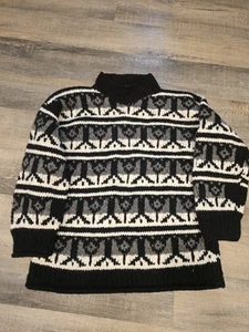 Vintage CCH Imports 100% Wool Pull over Sweater  Hand Knit  - Picture 1 of 10