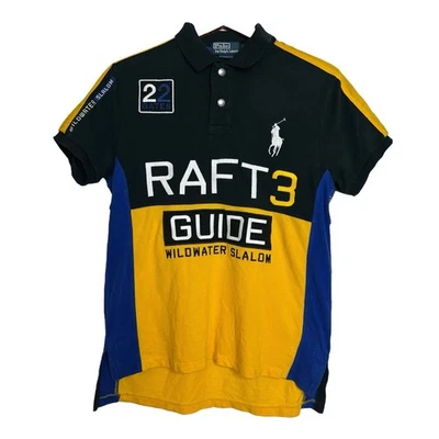 Polo Ralph Lauren Balsa 3 Guía Rugby Camisa Para Hombres M Negro Amarillo Azul Preppy Foto 1 de 4