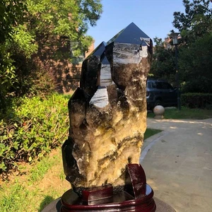 8760G Cristal Negro Natural Espécimen Cuarzo Mineral Espécimen Cristal Reiki 1361 - Imagen 1 de 18