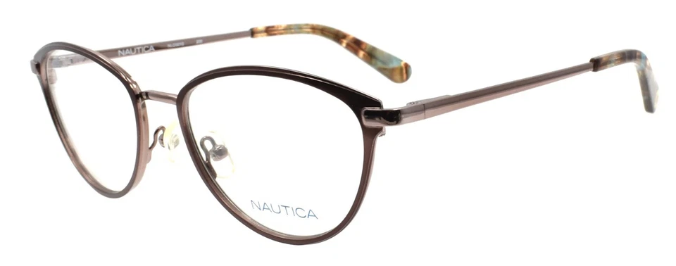 NAUTICA NLO5010 GLASSES FULL-RIM BROWN CAT EYE 51-18-140 WOMENS 200 METAL &