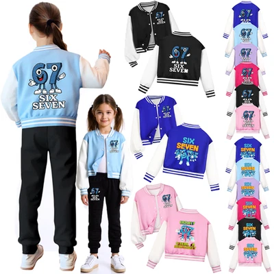 Kids Girls Boys 67 Italian Brainrot Jacket Baseball Uniform Top Autumn Outerwear - Image 1 of 4