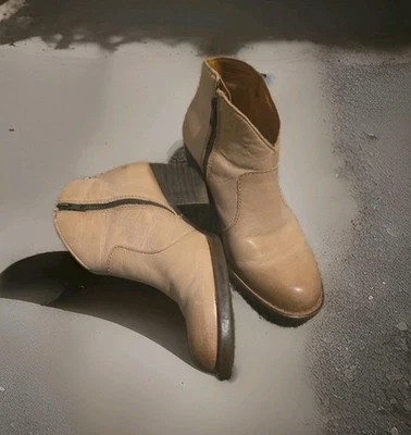 Born Women's Michel Cream Distressed Western Ankle Boots Booties Size 8M - Image 1 of 4