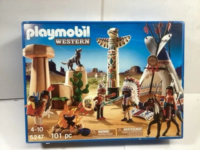 Playmobil 5247 Western Native American Indian Camp & Totem Pole - New - Sealed - Image 1 of 4