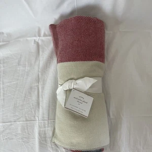 Pottery Barn mckinley Plaid Throw Blanket 50x60 Inch Red Black Fringe - Picture 1 of 12