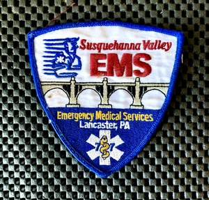 SUSQUEHANNA VALLEY EMS LANCASTER, PA. BORDADO COSER EN PARCHE 4" X 4" NUEVO DE STOCK - Imagen 1 de 2
