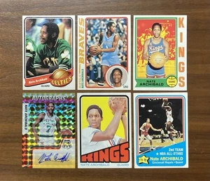 Nate Archibald 5 cards, Certified Auto, 1972-73 Topps #169 All Star #115 Base - Picture 1 of 6