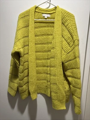 Spiritual Gangster Cassey Cardigan Sweater XS Sun Yellow Open Knit Yoga - Image 1 of 4