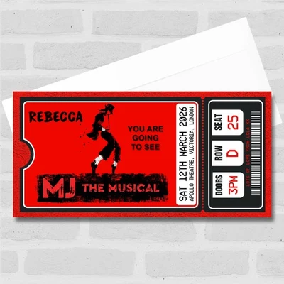 THECARDZOO Michael Jackson Mj The Musical Show Theatre Custom Surprise Ticket Gift Voucher