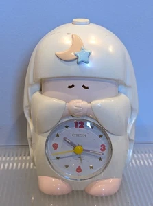 Japan Citizen Quartz Alarm Clock Analog Talking Sleeping Baby Rare Vintage - Picture 1 of 8