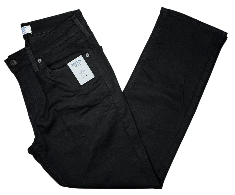 Denizen From Levi's Men's Black SUPER Flex Stretch 232 Slim Straight Jeans 34X30