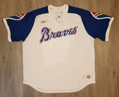 Nueva camiseta vintage de Hank Aaron Atlanta Braves Nike Cooperstown para hombre talla 2XL Foto 1 de 4