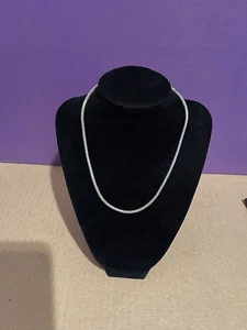 925 Silver Rope Women’s Necklace Chain 3mm W 16.5” Long 17.4 Grams - Picture 1 of 4