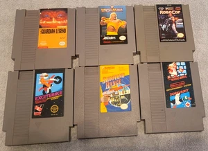 6 NES Nintendo Games, Guardian Legend, Excitebike, Robo Cop, Shooting Range... - Picture 1 of 8