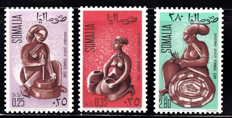 SOMALIA #340-342 MNH STATUETTES OF WOMEN DOING CRAFTS Cover