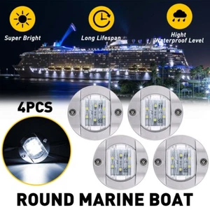 4PCS Tail LED Lamp Boat Marine Transom 12V Stern Light Round Yacht Accessories - Picture 1 of 13