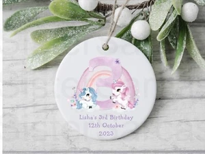 3rd Birthday Gift, Daughter, Niece, Personalised Unicorns Plaque, Keepsake Gift - Picture 1 of 1