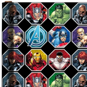 AVENGERS WRAPPING PAPER FOLDED FLAT GIFT WRAP ANY OCCASION 20 SQUARE FEET NEW - Picture 1 of 2