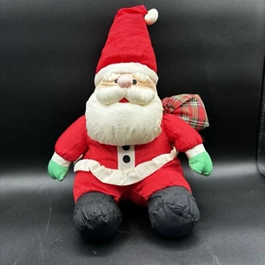 Vintage Gibson Greetings 1993 Nylon Santa Claus With Sack 12" Plush Whimsical - Picture 1 of 7