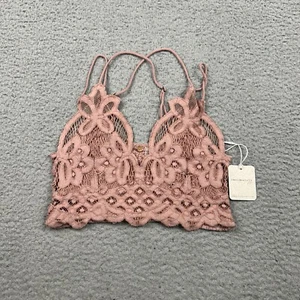 Free People Intimately Bra Extra Small Rose Pink Floral Lace Adella Bralette - Picture 1 of 8