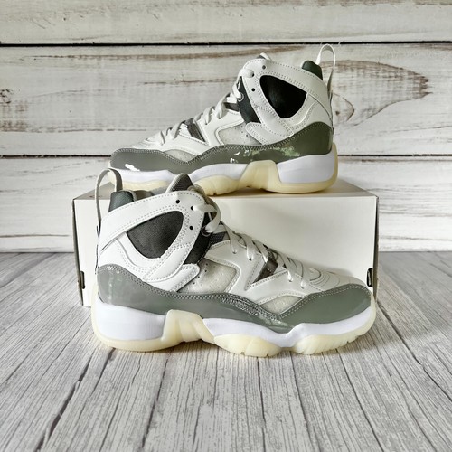 Nike Air Jordan Donna Jumpman Two Trey UK 4 Grigio Medio Bianco NUOVO