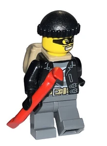 ✅ LEGO Policía Minifigura cty0453 CITY BANDIT MASCULINO con Máscara y Gorra Tejida Negra - Imagen 1 de 5