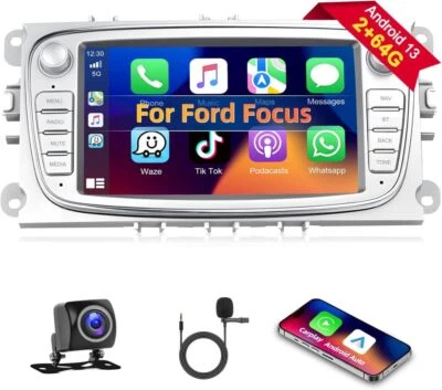 7" Autoradio Android 13 Carplay GPS Navi WIFI Für Ford Focus MK2 Mondeo C S Max - Bild 1 von 4