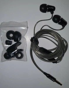 JLab Premium Earbuds Black w/ Mic & Ear Replacement Pieces - Picture 1 of 2