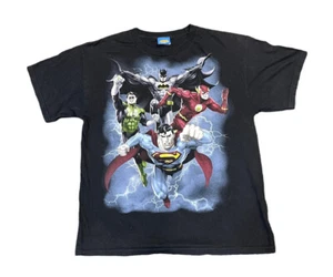 Justice League Superhero T-Shirt Unisex Adult Black DC Comics Size Large - Picture 1 of 5