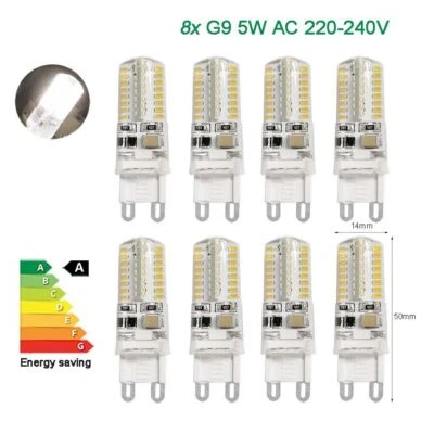 8x G9 LED bulbs 5W cool white lights SMD Replace halogen chips beads lamp 220V - Image 1 of 4