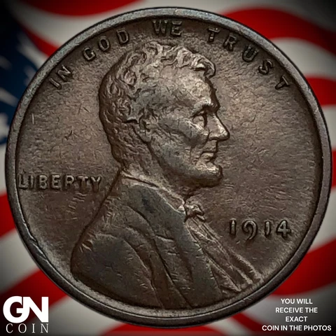 1914 P Lincoln Cent Wheat Penny  Q4506 Cover
