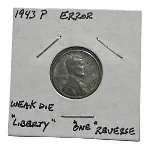 1943 Lincoln No Mint Mark Wheat Steal Penny Error Coin - Picture 1 of 5
