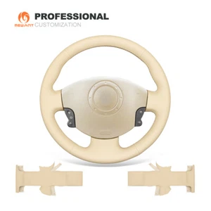 Beige Kunstleder Auto Lenkradabdeckung für Renault Megane Scenic Kangoo - Bild 1 von 10