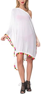 LA LEELA Women's Plus Size Cover Up Swimwear for Beach Pool US 8-18 White_B540 - Picture 1 of 3