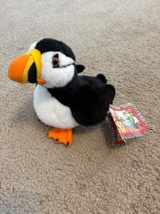 Peluche puffin realistico K&M International vintage 1997 6" nuovo con etichetta - Foto 1 di 4