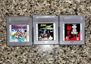 Lot 3 Gameboy Games The Hunt For Red October Super Mario Land Star Trek Tested - Picture 1 of 4