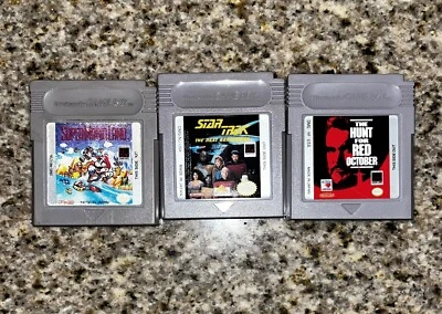 Lot 3 Gameboy Games The Hunt For Red October Super Mario Land Star Trek Tested - Image 1 of 4