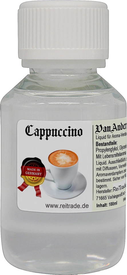 VanAnderen® Liquid für Aroma-Verdampfer und Diffusoren 100ml Cappuccino