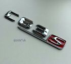 NEW MERCEDES BENZ CHROME & RED C63S AMG REAR BOOT BACK BADGE 