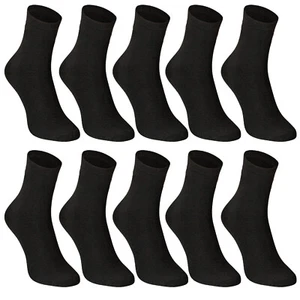 10-25 Paar Damensocken Schwarz 95% Baumwolle Strümpfe Socken atmungsaktiv 39-46 - Bild 1 von 3