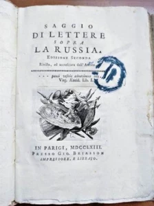 Algarotti Franziskus - Essay über Briefe über Russland - Zweite Auflage 1763 - Bild 1 von 12